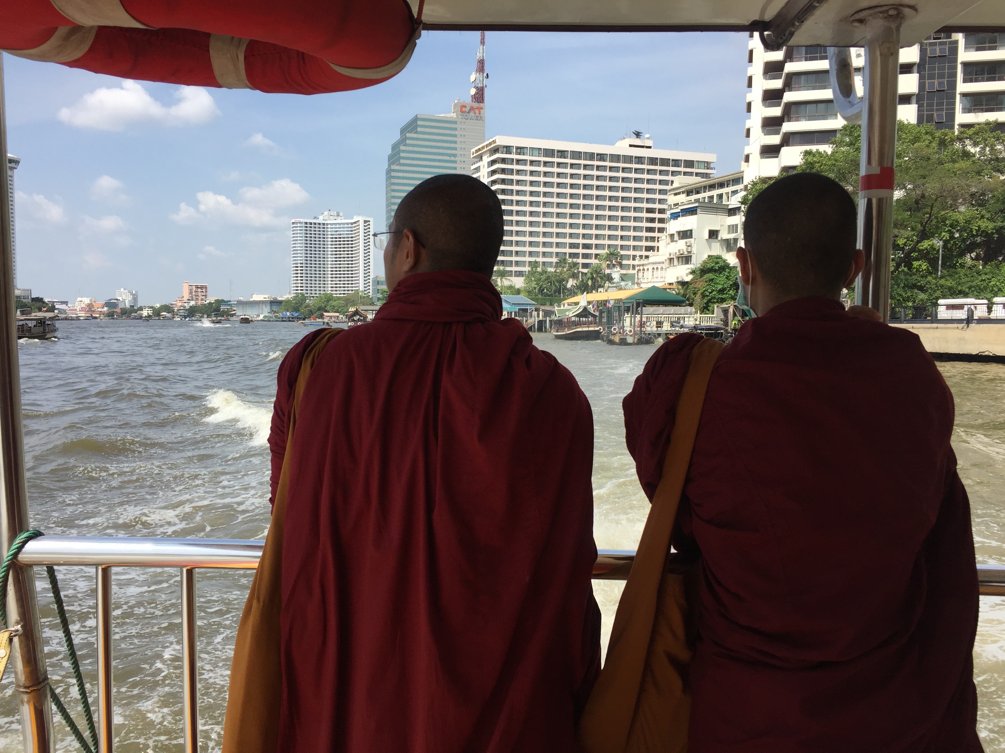 Monks on a ferry